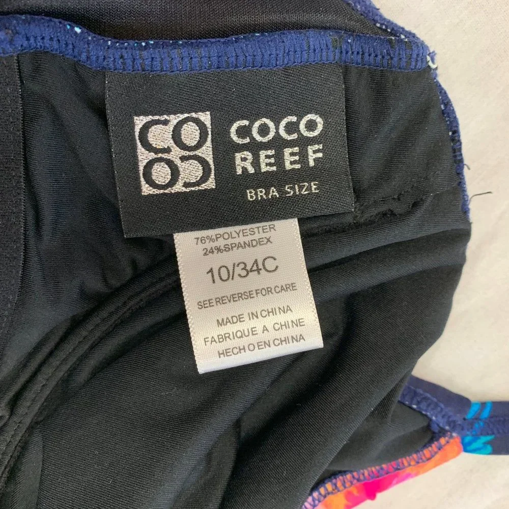 🍎🍎🍎 COCO REEF WOMENS RUFFLE UNDERWIRE SWIMSUIT ONE PIECE SIZE 10/34C  🍎🍎🍎 - Picture 5 of 5